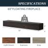 60" Rustic Wood Fireplace Mantel,Wall-Mounted & Floating Shelf for Home Decor - as Pic