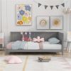 Twin Size Wood Daybed/Sofa Bed, Gray - as picture
