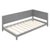 Twin Size Wood Daybed/Sofa Bed, Gray - as picture
