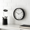 Mainstays Basic Indoor 8.78" Black Analog Round Modern Wall Clock - Mainstays
