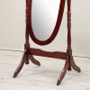 Traditional Queen Anna Style Wood Floor Cheval Mirror, Cherry Finish - as Pic