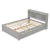 Full Bed with Trundle,Bookcase,Grey - as picture
