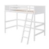 Solid Wood Twin Size Loft Bed with Ladder(White) - as picture