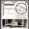 Rustic Brushed Texture Entryway Table Console Table with Drawer and Bottom Shelf for Living Room (Ivory White) - as picture