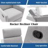 Modern Upholstered Rocker Nursery Chair Plush Seating Glider Swivel Recliner Chair, Gray - as picture