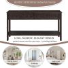 Rustic Entryway Console Table, 60" Long Sofa Table with two Different Size Drawers and Bottom Shelf for Storage (Espresso) - as picture