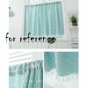 Solid Color Half Window Curtain Dormitory Short Curtain Modern Green Kitchen Curtains, 55x18 inch - Default