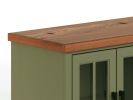 Bridgevine Home Vineyard 97 inch Fireplace TV Stand Console for TVs up to 100 inches, Minimal Assembly, Sage Green and Fruitwood Finish - as Pic