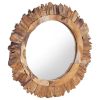 Wall Mirror 23.6" Teak Round - Brown