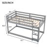 Floor Bunk Bed with Ladder , Gray - as picture