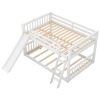 Full over Full Bunk Bed with Convertible Slide and Ladder, White - as picture
