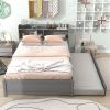 Full Bed with Trundle,Bookcase,Grey - as picture