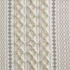 Cotton Printed Curtain Panel with Chenille Stripe and Lining - as Pic